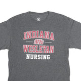 CAMPUS STORE CO Mens Grey Indiana Wesleyan Nursing Graphic T-Shirt M Short