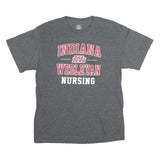 CAMPUS STORE CO Mens Grey Indiana Wesleyan Nursing Graphic T-Shirt M Short
