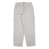 LETS GO Mens Cotton Blend Beige Regular Straight Trousers W30 L30 Zip Closure