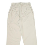 LL BEAN Womens Cotton Blend Cream Regular Fit Straight Leg Trousers W26 L30