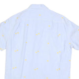 J.CREW Mens Blue Shirt M Cotton Blend Button Down Short Sleeve Casual Summer