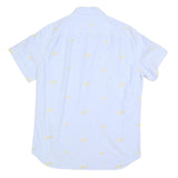 J.CREW Mens Blue Shirt M Cotton Blend Button Down Short Sleeve Casual Summer