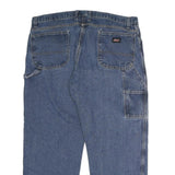DICKIES Mens Regular Fit Blue Denim Jeans W40 L34 Workwear Utility Zip