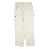 MAX DRIVE Mens Cotton Blend Beige Relaxed Cargo Trousers W32 L32 Casual