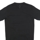 MARCELO BURLON Womens Black Day Cotton Blend Plain Short Sleeve Knee Length L