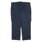 DICKIES Mens Regular Navy Blue Cotton Blend Straight Leg Trousers W40 L30