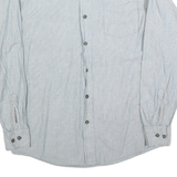 WRANGLER Mens Blue & White Slim Stripe Shirt M Cotton Casual Classic