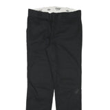 DICKIES Womens Black Slim Fit Straight Leg Trousers W32 L31 Cotton Blend Zip