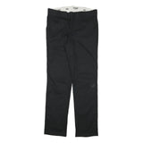 DICKIES Womens Black Slim Fit Straight Leg Trousers W32 L31 Cotton Blend Zip