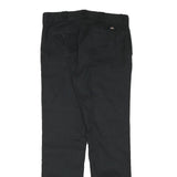 DICKIES Womens Black Slim Fit Straight Leg Trousers W32 L31 Cotton Blend Zip