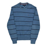 Tommy Hilfiger Striped Sweater - Large Blue Cotton