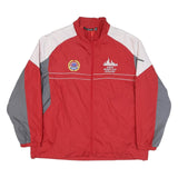 REEBOK Mens Red & Grey Windbreaker Jacket 2XL Polyester Blend Zip