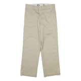 DICKIES Mens Cotton Blend Beige Regular Fit Straight Leg Trousers W32 L30