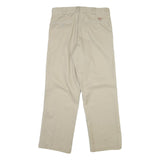 DICKIES Mens Cotton Blend Beige Regular Fit Straight Leg Trousers W32 L30
