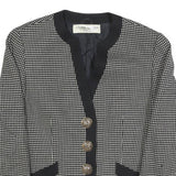 ANDRE JOHAN Womens Black & White Houndstooth Button Jacket M Woven Classic