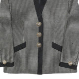 ANDRE JOHAN Womens Black & White Houndstooth Button Jacket M Woven Classic