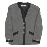 ANDRE JOHAN Womens Black & White Houndstooth Button Jacket M Woven Classic