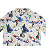 KARTING Womens White Printed Shirt Short Sleeve Collared 2XL Artistic Design