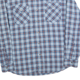 WRANGLER Mens Blue & Brown Check Shirt L Long Sleeve Button Casual Cotton Blend