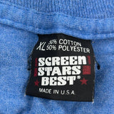 Grounds Crew Screen Stars Single Stitch T-Shirt - XL Blue Cotton Blend