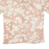 Mens Beige & Cream Floral Polyester Blend Short Sleeve Shirt XL Casual Summer
