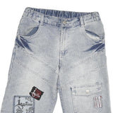 DOGNOSE Mens Shorts Blue Casual M W30 Embroidered Patches Cotton Blend