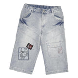 DOGNOSE Mens Shorts Blue Casual M W30 Embroidered Patches Cotton Blend