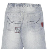 DOGNOSE Mens Shorts Blue Casual M W30 Embroidered Patches Cotton Blend
