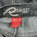 Request Jeans Studded Jeans - 36W 30L Gray Cotton Blend
