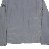 MICHAEL KORS Mens Grey Blue Zip Jacket S Polyester Plain Lightweight Windbreaker