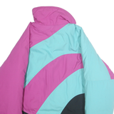 EDELWEISS Womens Pink & Blue Black Colourblock Zip Jacket M Polyester Blend