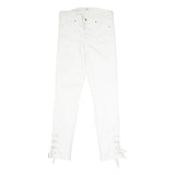 7 FOR ALL MANKIND Womens Jeans White Slim Skinny Denim W27 L29 Lace-Up Hem