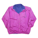Womens Pink & Blue Plain Button Jacket L Polyester Blend Relaxed Fit Lightweight