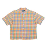 RALPH LAUREN Mens Orange & Green Checked Shirt L Cotton Button Down Collar