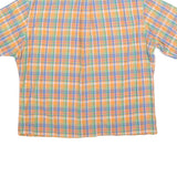 RALPH LAUREN Mens Orange & Green Checked Shirt L Cotton Button Down Collar
