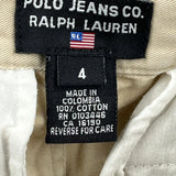 Age 4 Polo By Ralph Lauren Cargo Shorts - X-Smallw 8L Khaki Cotton