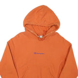 CHAMPION Mens Orange Hoodie S Cotton Blend Pullover Classic Logo Sweatshirt