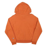 CHAMPION Mens Orange Hoodie S Cotton Blend Pullover Classic Logo Sweatshirt