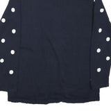 TOMMY HILFIGER Womens Navy & White Polka Dot Patterned V-Neck Cotton Blend