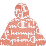 CHAMPION REVERSE WEAVE Mens Coral Hoodie XL Oversized Logo Print Cotton Blend