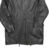 Womens Black Leather Zip Jacket S Plain Casual Outerwear