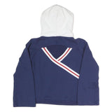 CHAMPION Womens Navy & White Hoodie S Cotton Blend Casual Pullover