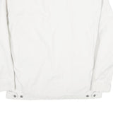 TEDDYS Mens White Cotton Blend Zip Jacket L Plain Casual Lightweight Outerwear
