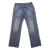 CELIO Mens Relaxed Blue Denim Jeans W36 L34 Casual Cotton Blend Zip Pockets
