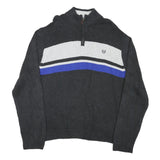 CHAPS Mens Black White & Blue Patterned Pullover Jumper Crew Neck Basic Knit 3XL