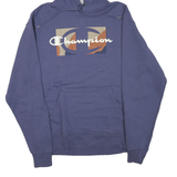 CHAMPION Mens Blue Pullover Hoodie M Cotton Blend Casual
