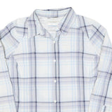 COLUMBIA Womens Blue & Grey Check Shirt L Lightweight Cotton Blend Outdoor