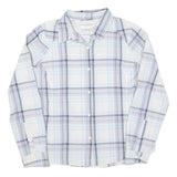 COLUMBIA Womens Blue & Grey Check Shirt L Lightweight Cotton Blend Outdoor