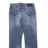 GUESS Mens Regular Fit Straight Leg Denim Blue Button W30 L30 Classic Jeans