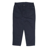 TEDDY'S JEANS Mens Cotton Blend Regular Navy Blue Trousers W34 L36 Classic Zip